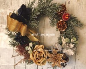 シックでお洒落なクリスマスリース作り~atriel hana no oto アトリエハナノオト